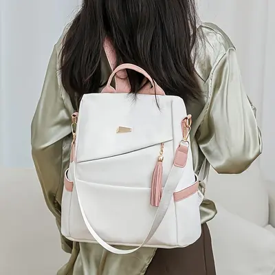 Women's Anti-Theft Backpack 2025 New Fashion Soft Leather Dual-Purpose Large Capacity Travel Backpack Lightweight Daily School Bag - 3