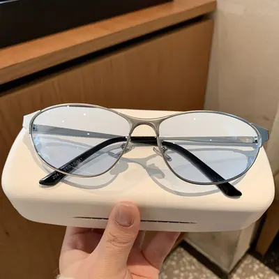 Damen-Cat-Eye-Sonnenbrille, gebogenes Glas, UV400-Schutz - 11