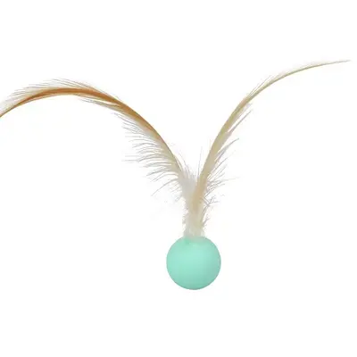 Cat Toy Ball Elastic Feather Bouncing Ball Interactive - 9