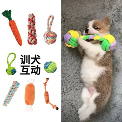 Chew-Resistant Cotton Rope Dog Toy Set for Small and Medium Dogs - 2