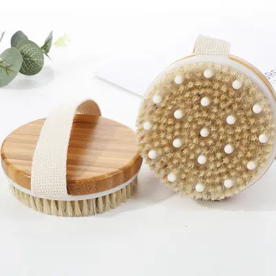 Amazon sınır ötesi domuzu kıl fırça masaj banyo fırçası el vücut fırçası banyo fırçası yuvarlak banyo fırçası Hemu banyo fırçası - 10