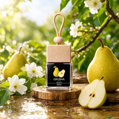 Car Air Freshener Pendant with Wooden Cap Perfume Bottle, Light Long-Lasting Scent - 8