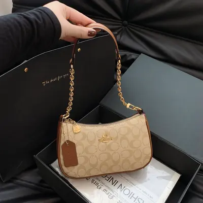 Women's Shoulder Bag Vintage Floral Print Light Luxury Textured Underarm Crossbody - 4