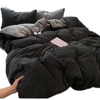 Milk Velvet Four-Piece Bedding Set, Thickened Duvet Cover