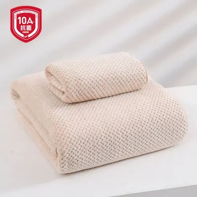 A sınıfı anne ve bebek sınıfı mercan kadife yetişkin banyo havlusu, emici, çabuk kuruyan, genişletilmiş ve kalınlaştırılmış, ev tipi banyo havlusu, %100 pamuk. - 13