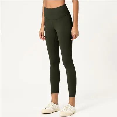 Double-Sided Brushed Women's Yoga Pants, High Waist, Butt-Lifting, 7/8 Length - 11