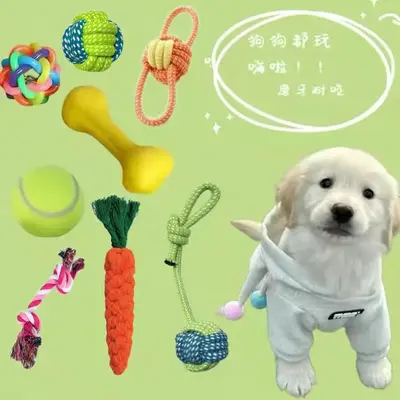 Durable Cotton Rope Dog Chew Toy Set for Small and Medium Dogs - 8