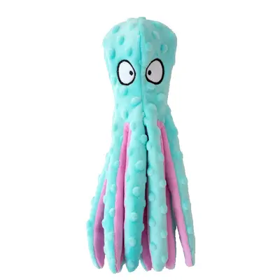 Plush Octopus Squeaky Dog Toy, Chew-Resistant - 12