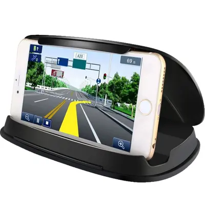 Universal Silicone Car Phone Holder for Dashboard and Sun Visor