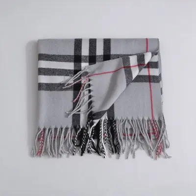 Burberry Tarzı Kadın Ekose Eşarp, Kış İçin Sıcak ve Yumuşak Şal - 9