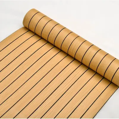 3D Grid Self-Adhesive Wall Sticker, Wood Grain Design - 11