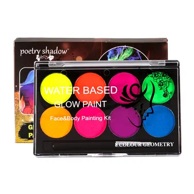 8-Color Fluorescent Water-Soluble Body and Face Paint - 2