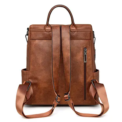 Grenzüberschreitender PU Damen Winter neu Europa und Amerika Retro vielseitiger Rucksack Damen hochwertig zweifarbiger Quasten Rucksack Großhandel
