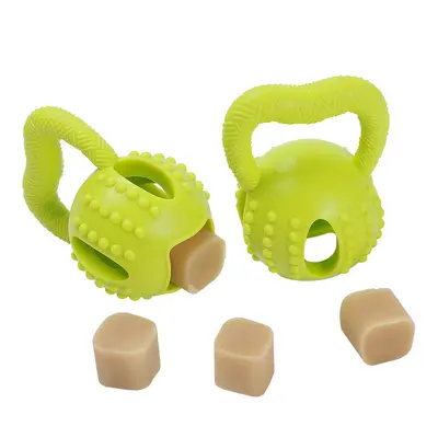 TPE Dog Toy Square Pull Ring Cheese Ball, Chew-Resistant Teeth Cleaning - 5