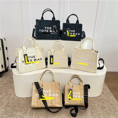 Kanvas çapraz askılı tote çanta - 1