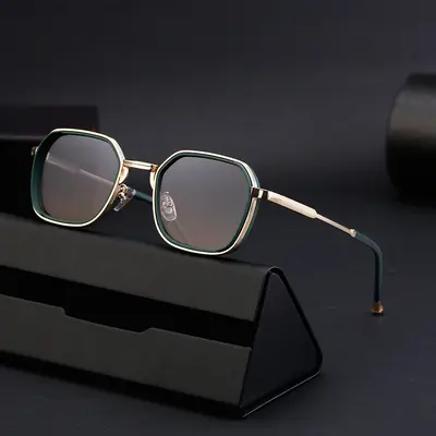 Men's Sunglasses, UV Protection, Square Frame, Minimalist Design - 3