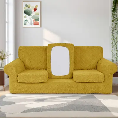 Amazon Cross-Border Comfortable Cotton Jacquard Braided Five-Piece Sofa Cover Full Wrap Elastic Combination Sofa Set - 7