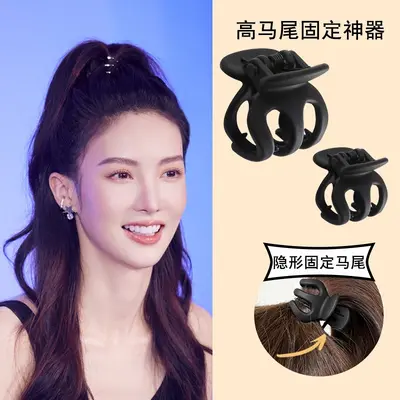 Small claw clip high ponytail holder hair clip for women, tortoiseshell hair clip, hair accessory, hair ornament with pumpkin clip.