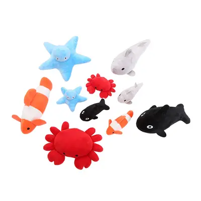Ocean Series Plush Crab and Fish Cat Toy with Catnip, Chew Resistant - 5