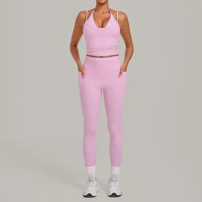 Retro Baskılı Yoga Takımı Sahte İki Parça Kalça Kaldırıcı 7701+6809 - 9