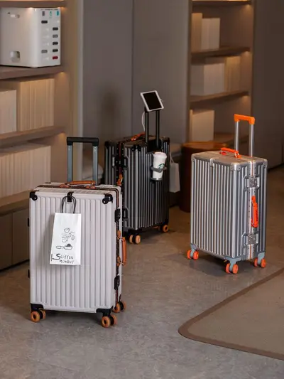 Aluminum Frame Combination Lock Carry-On Suitcase with Spinner Wheels - 5