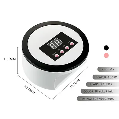 Shoufeng M2 Nagellampe 135W, 45 LEDs, Rotlicht UV-Trockner - 6