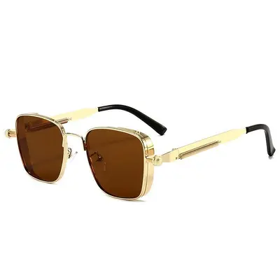 2025 Retro Square Frame Metal Sunglasses with UV Protection - 9