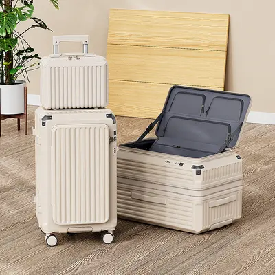 20 Inch Front-Opening Expandable Trolley Suitcase, Large Capacity, Women - 9