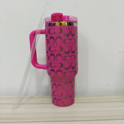 Stainless Steel Insulated Mug with Straw, Large Capacity with Handle - 9