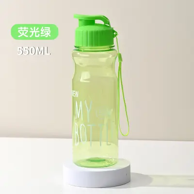 Taşınabilir basınçlı kapaklı açık hava spor su matarası plastik bardak öğrenci günlük su matarası taşınabilir reklam plastik bardak toptan - 12