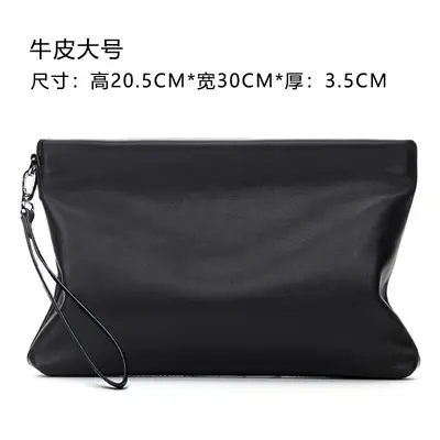 Men's Genuine Leather Sheepskin Envelope Clutch, Large Capacity Business Bag - 11