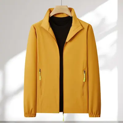 Stand-Collar Long-Sleeve Windproof Thin Windbreaker Jacket - 7