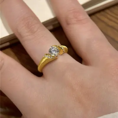 Vintage-Goldring mit Kleeblattmuster, verstellbar - 8