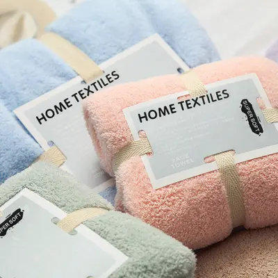 Mercan kadife havlu banyo havlusu seti iki parçalı yüz havlusu yumuşak emici anne-çocuk havlu seti ev hediyesi hediyelik eşya