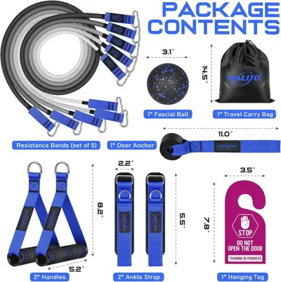 Multifunctional Resistance Bands Set, 11-Piece, Latex
