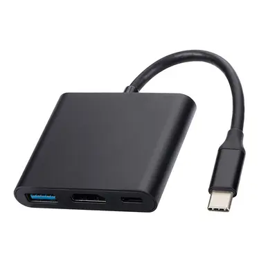 Tip-C HDMI üçü bir arada genişletici 4K adaptör kablosu cep telefonu dizüstü dönüştürücü HD kablo yerleştirme istasyonu - 10