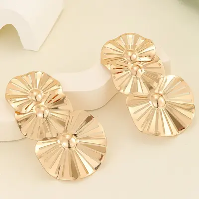 Geometrische C-Form Ohrringe Damen Gold minimalistisch - 9