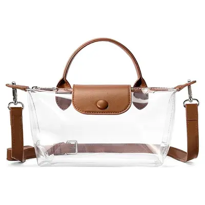 Transparent Waterproof PVC Handbag, Phone Bag, Crossbody Strap