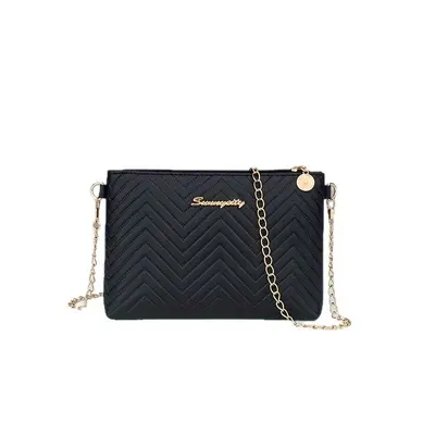 Chain Striped Women's Clutch, Two-Way Minimalist Design - 5