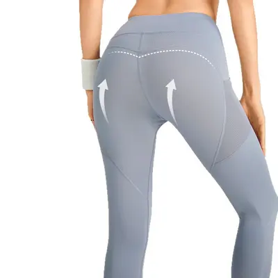 Yoga pantolonu yüksek bel, kalça kaldırıcı, cepli