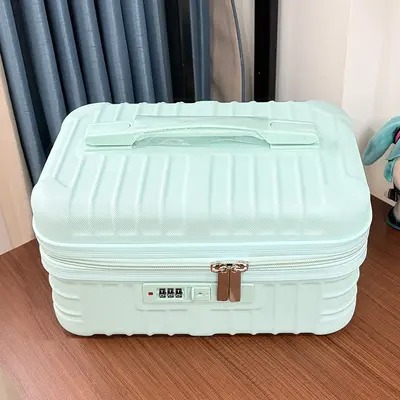 Portable Cosmetic Case, Large Capacity Leather Mini Storage Box with Password Lock - 10
