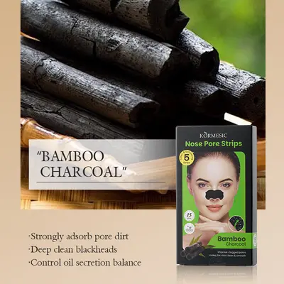 KORMESIC Bamboo Charcoal Nose Strips, Boxed Set - 4