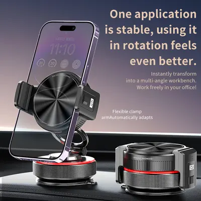 Magnetic Car Phone Holder with Vacuum Suction Dashboard Mount - 4