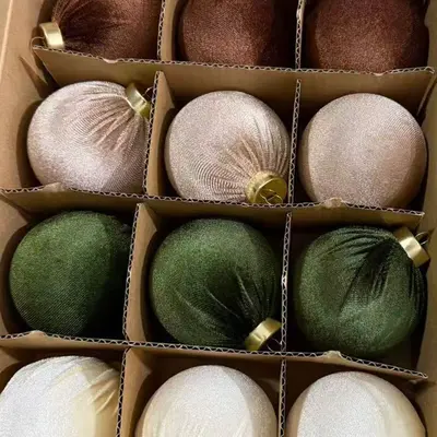 8cm Flocked Christmas Ball Ornament for Christmas Tree