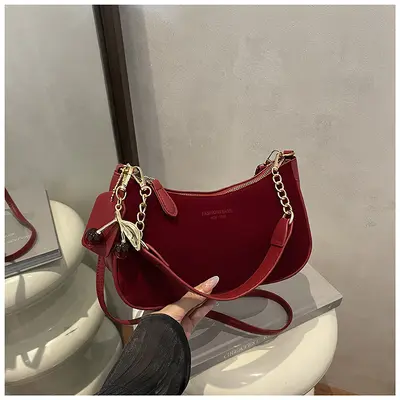 Women's Suede-Look Small Crossbody Shoulder Bag, Large Capacity, 2025 - 9