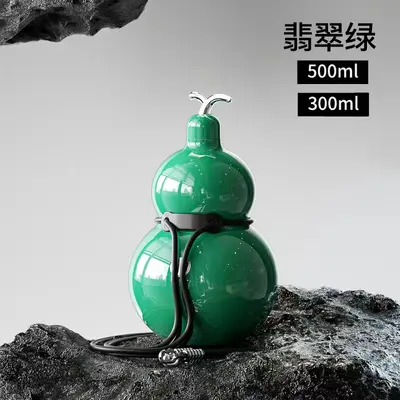 316 Paslanmaz Çelik Kabak Şeklinde Termos, 500ml Pipetli Taşınabilir Su Şişesi - 11