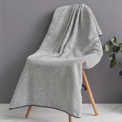 Bathroom towel set 3-piece, bamboo charcoal coral velvet - 7