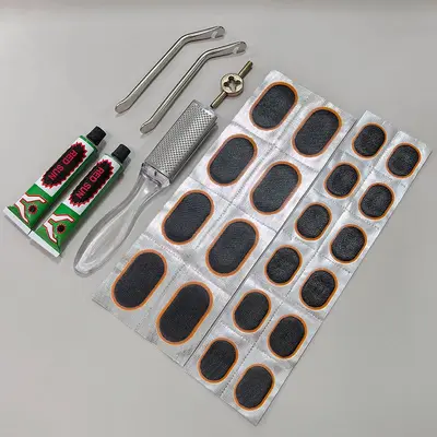 Tire Repair Patch Glue and Repair Kit for Bicycles and Motorcycles - 12