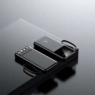 Grenzüberschreitender ultraflacher integrierter Kabelzugang Großkapazität tragbares Ladegerät 20000 mAh schnellladeaktives mobiles Stromversorgungsgerät mit kundenspezifischem Logo-Geschenk - 7