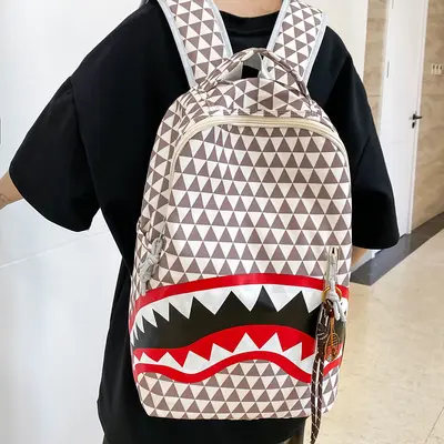 Shark Mouth Backpack Large Capacity Student School Bag Travel Commuter Backpack - 5